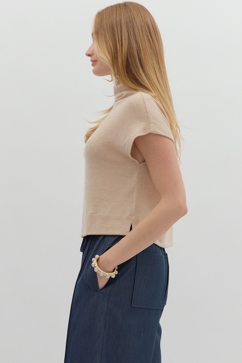 Oatmeal Mock Neck