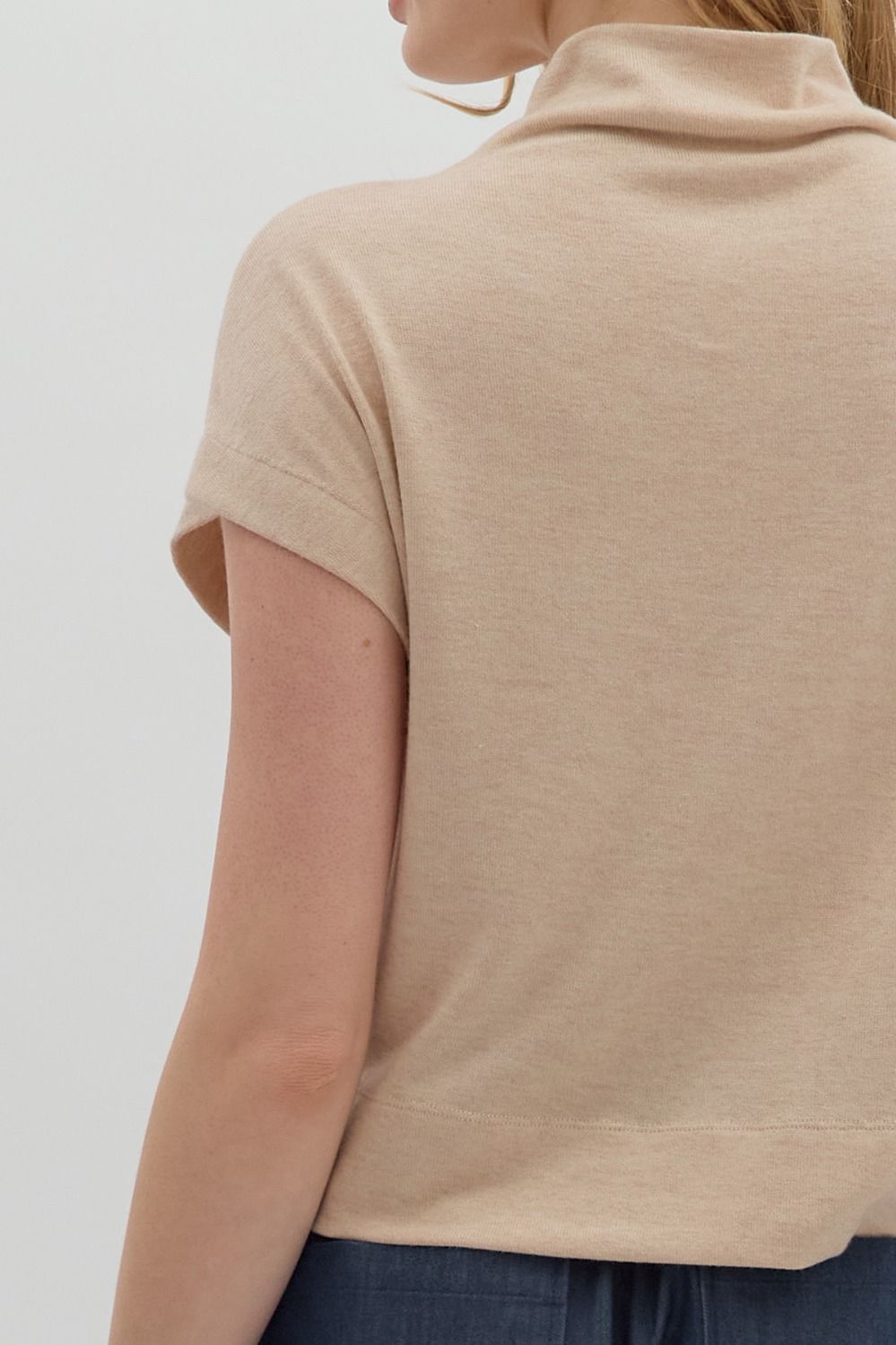 Oatmeal Mock Neck