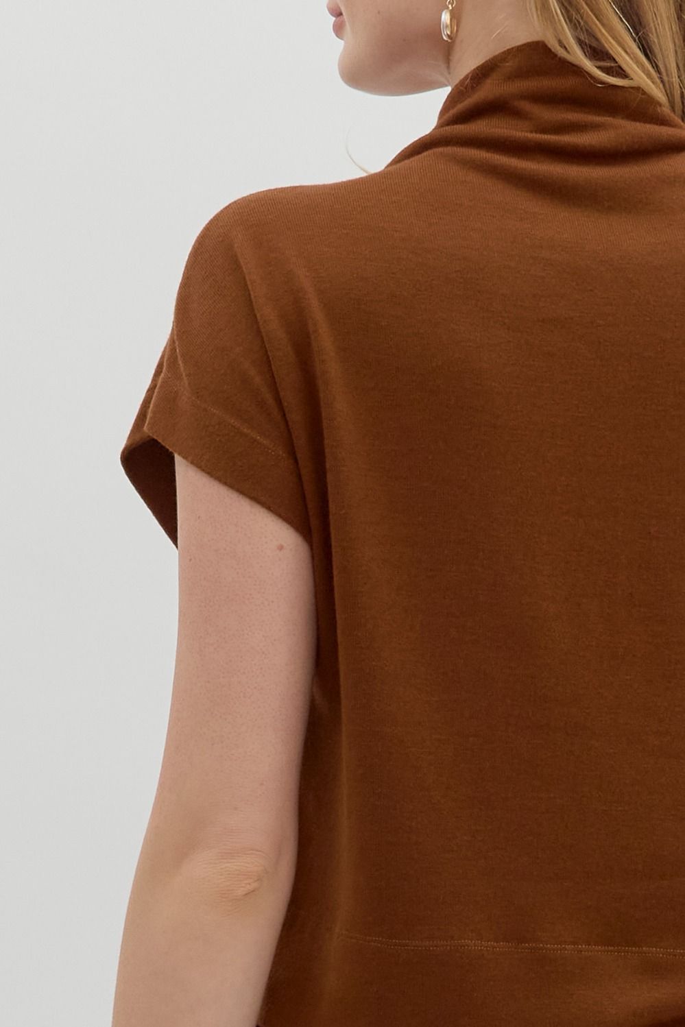 Rust Mock Neck Pullover