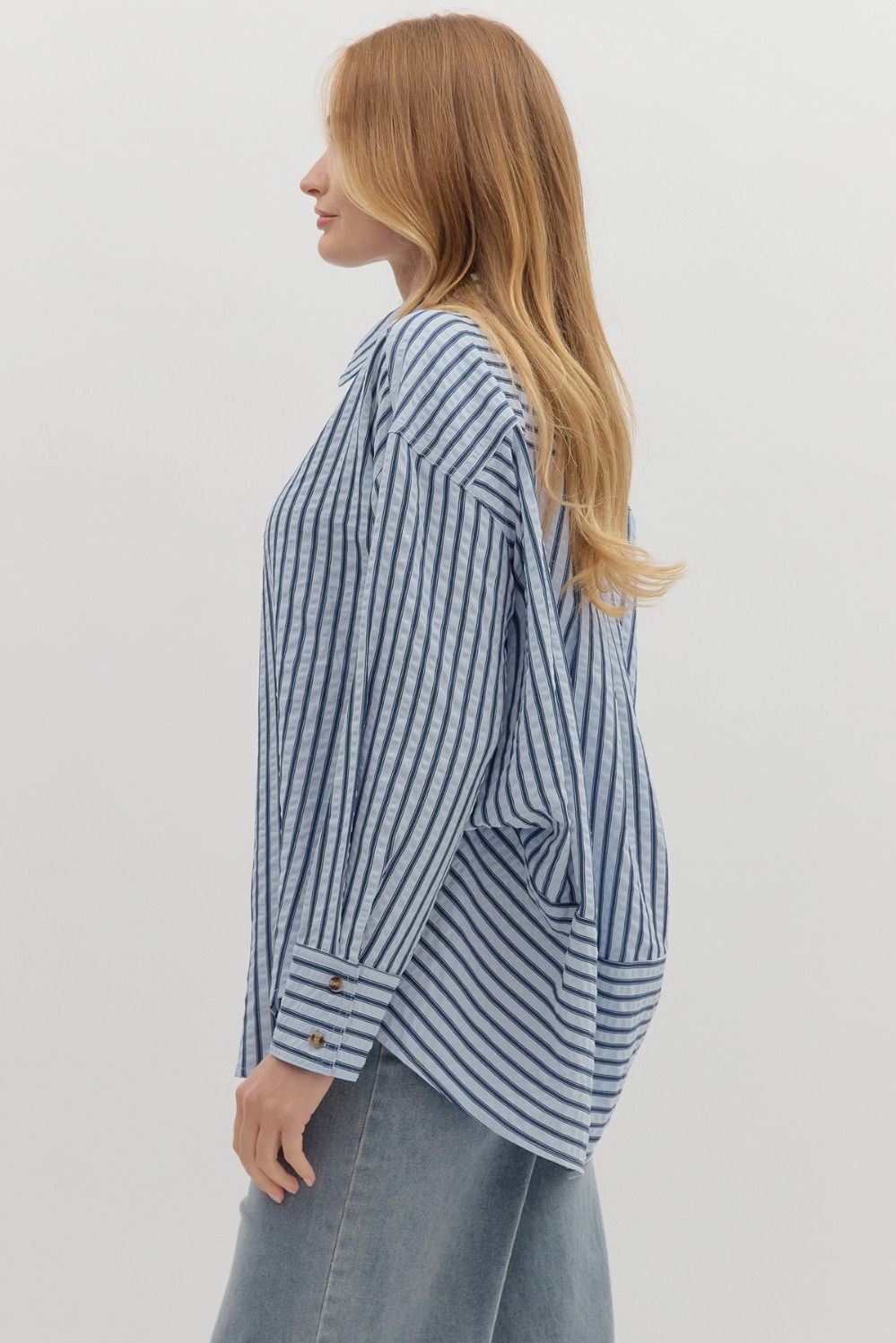 Tully Stripe Button Up Blouse