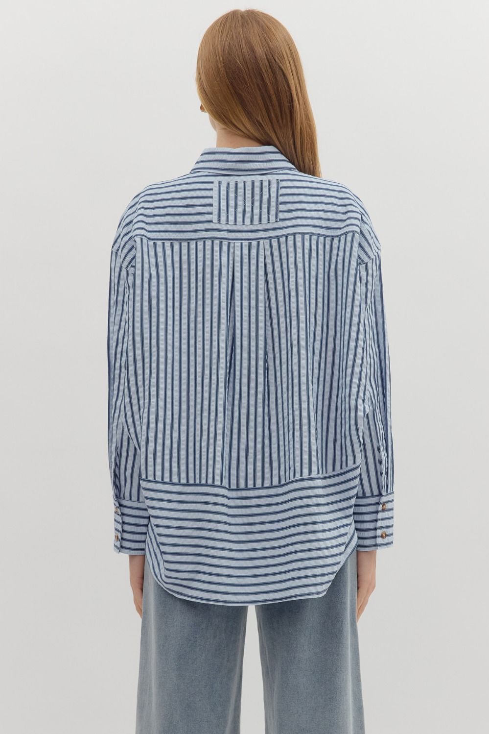 Tully Stripe Button Up Blouse