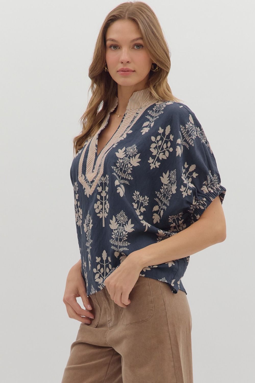 Midnight Wildflower Whisper Blouse