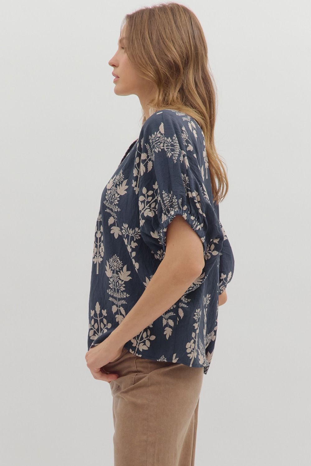 Midnight Wildflower Whisper Blouse