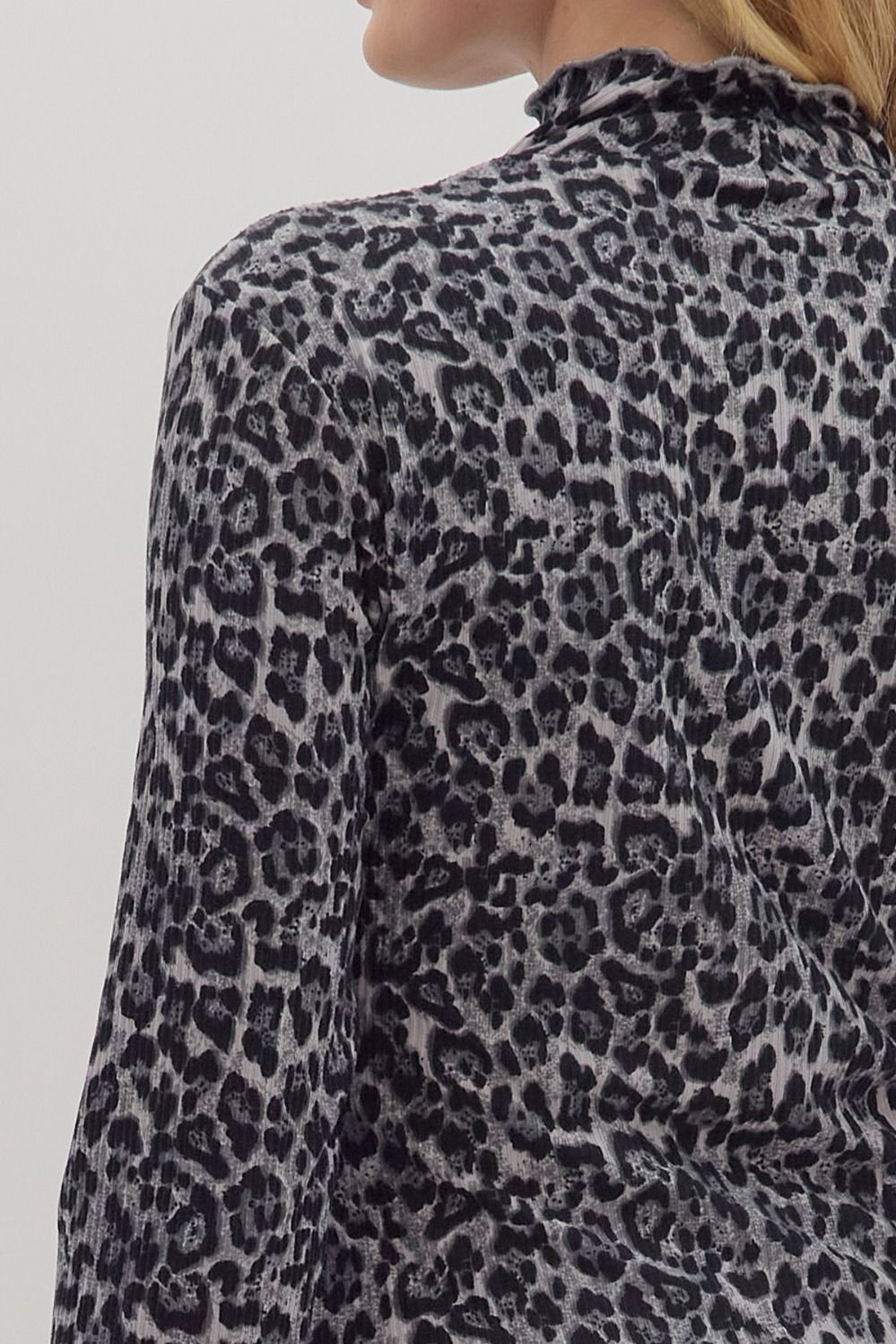 Snow Leopard Mockneck Top