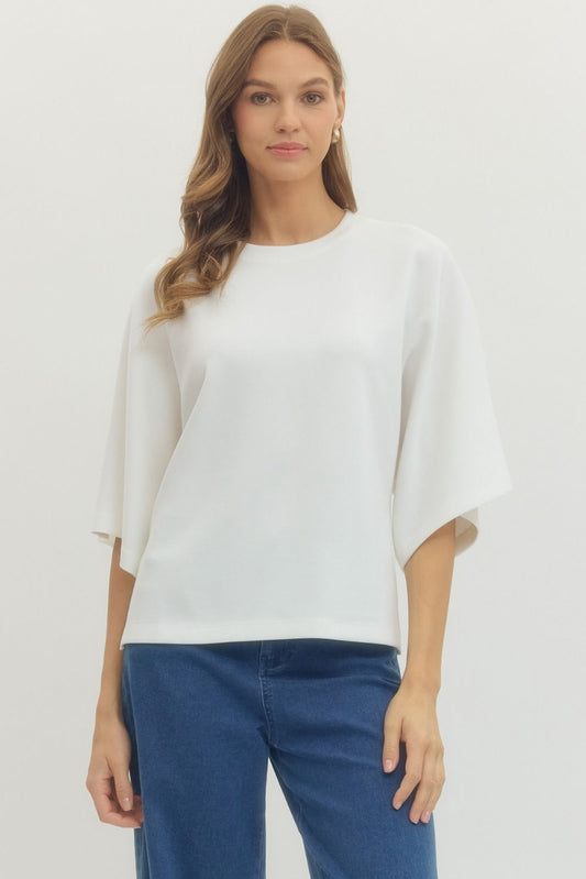 Clean Cut White Dolman Tee