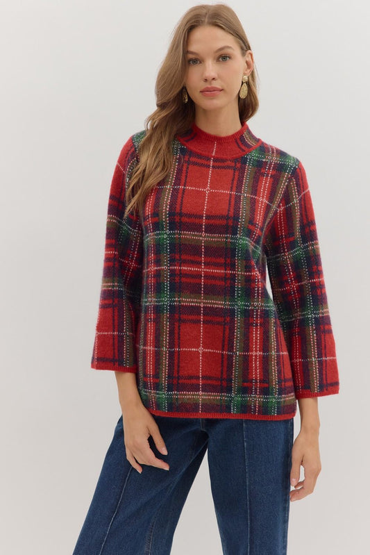 Adelina Plaid Sweater