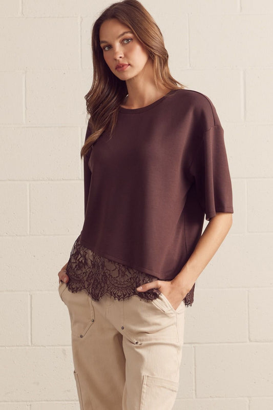 Espresso Lace Tee