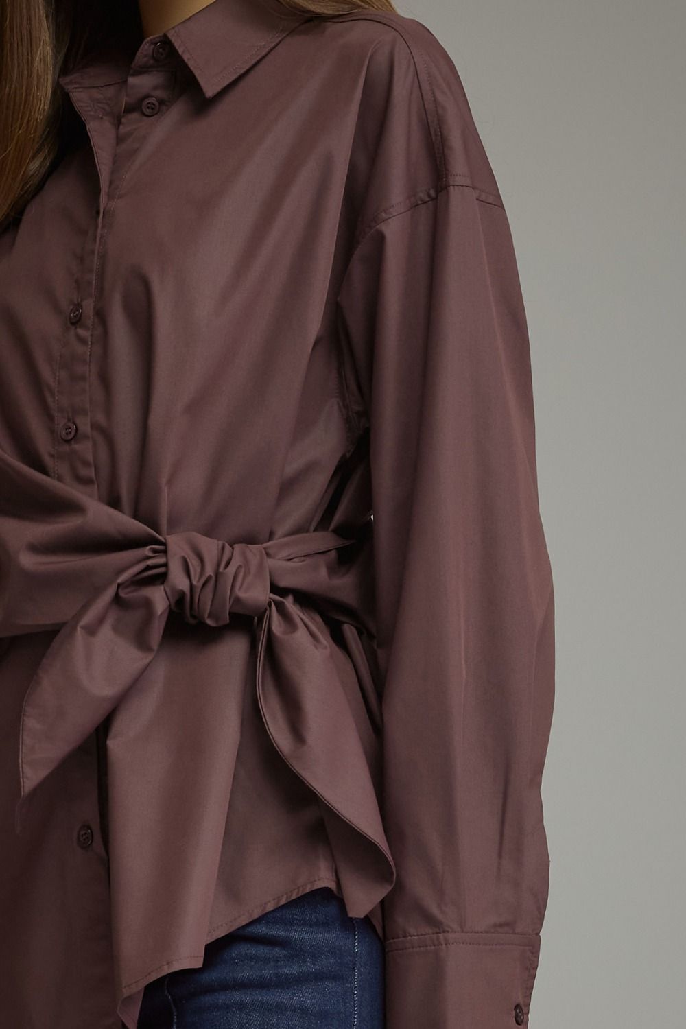 Espresso Affair Tie Blouse