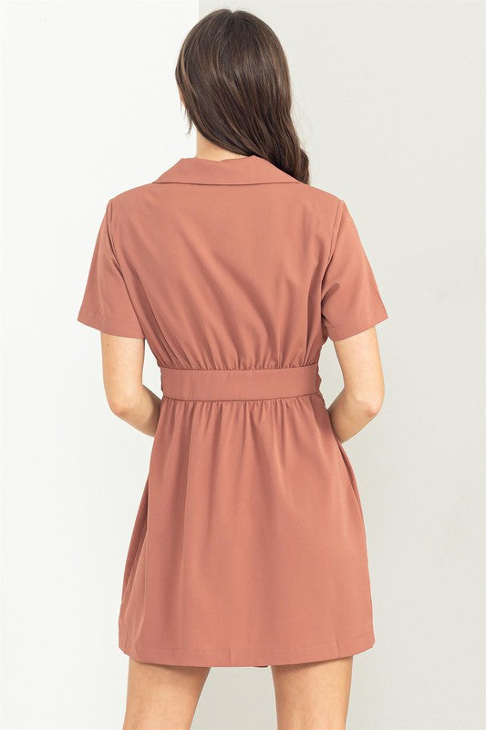 Definite Diva Tie Front Blazer Dress