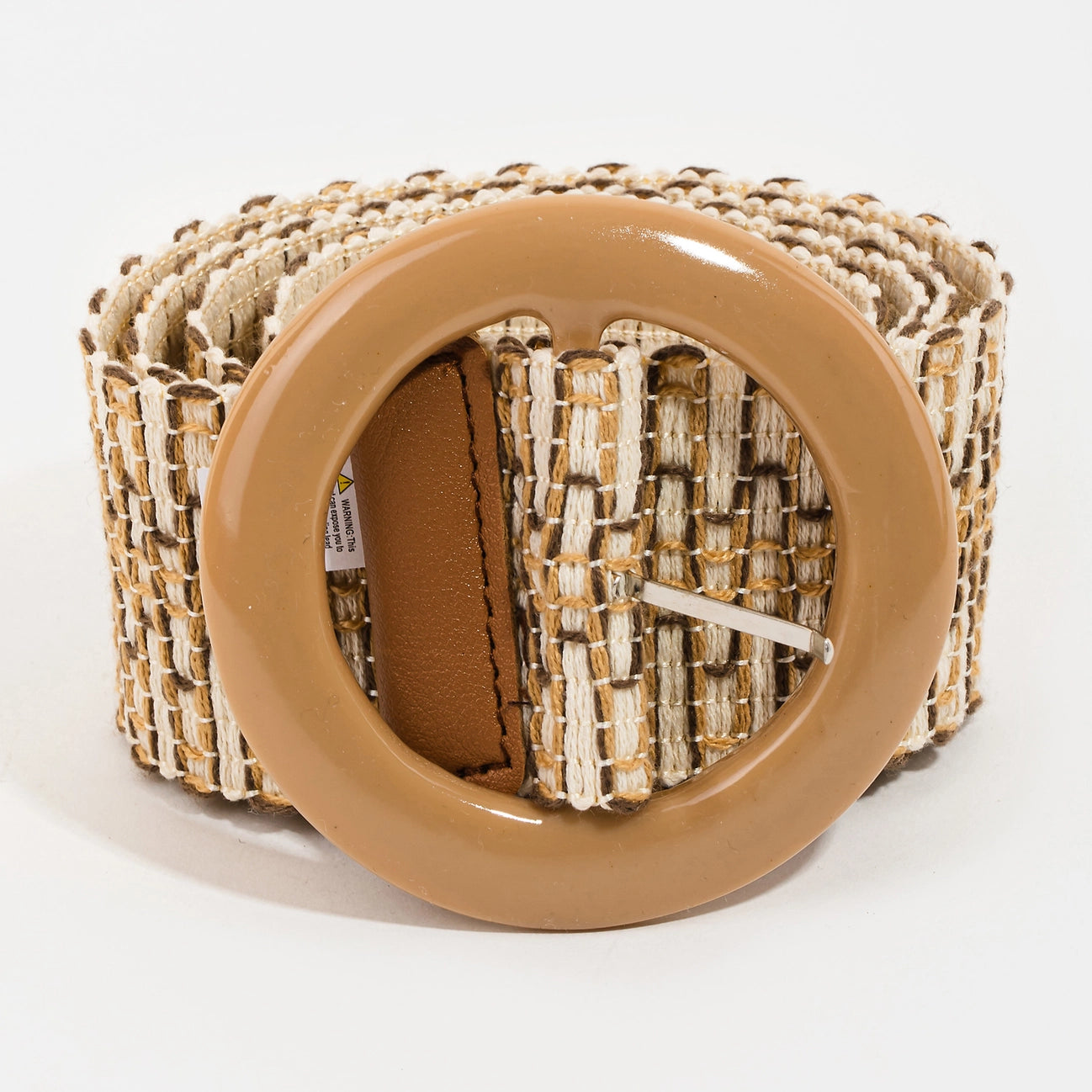 Round Buckle Braided Belt