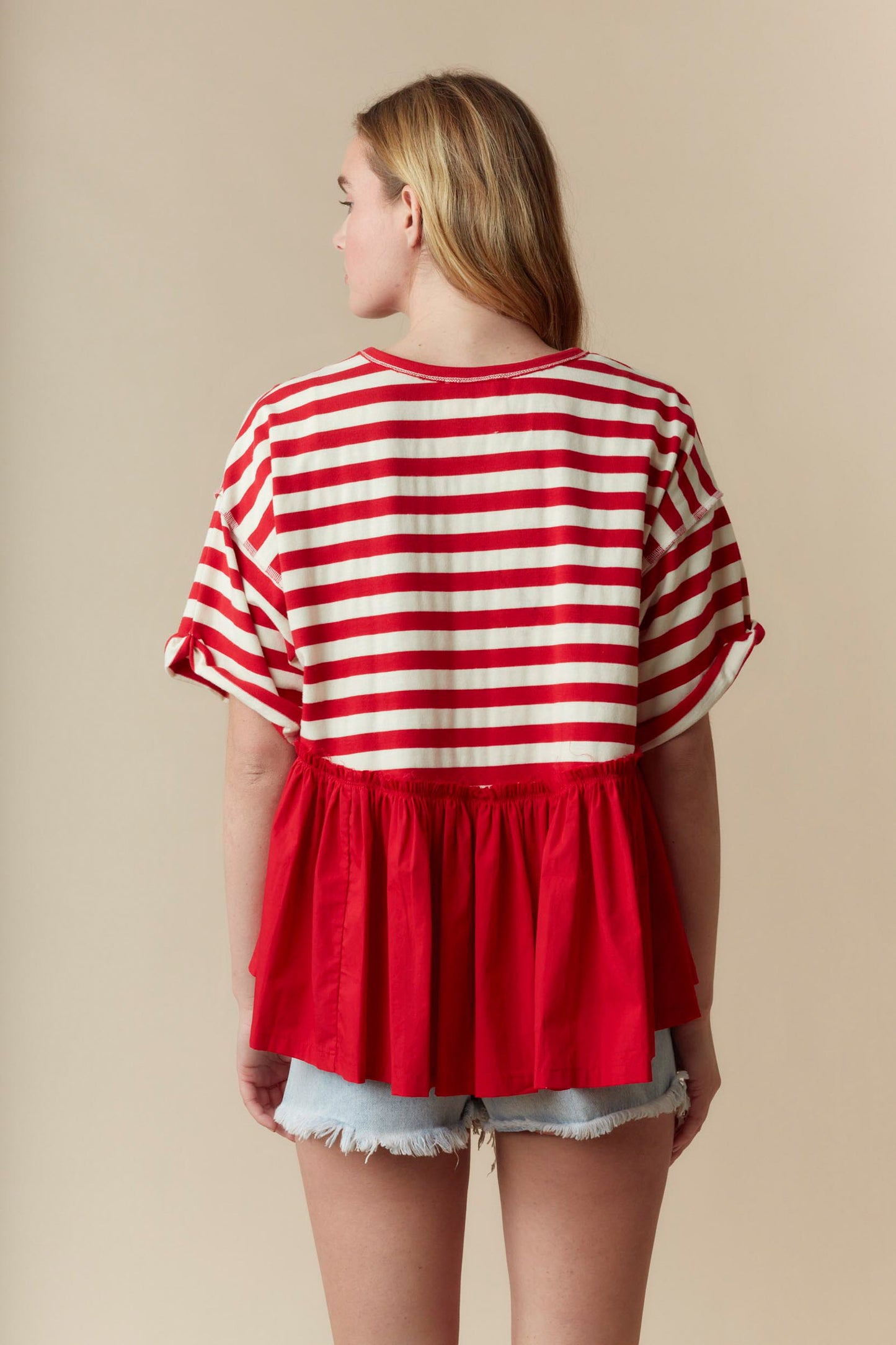 Red Sweetheart Baby Doll Top