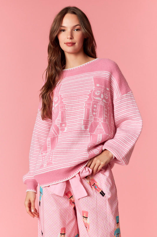 Pretty in Pink Nutcracker Sweater