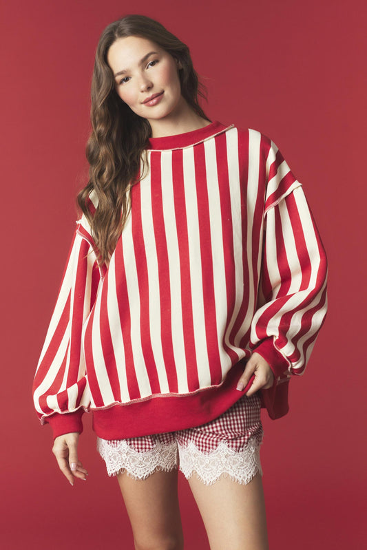 Merry & Stripe Reversible Sweatshirt