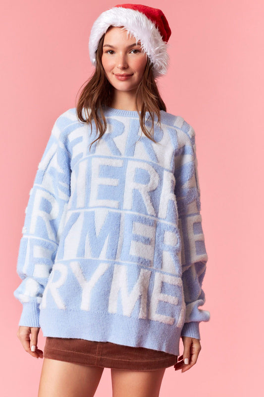 Powder Blue Merry Sweater