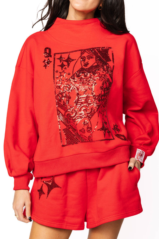 Red QOS Card Logo Sweatshirt