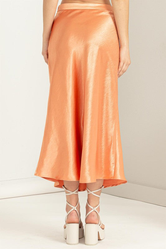 Feels Like Paradise Midi Skirt in Peach
