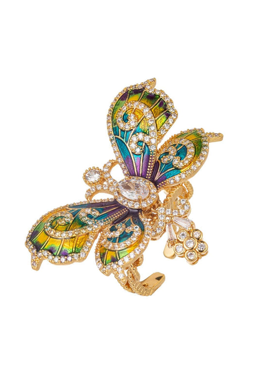 Vanessa Rainbow Butterfly Adjustable Ring