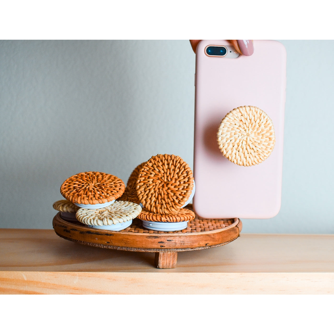 Rattan Phone Grips