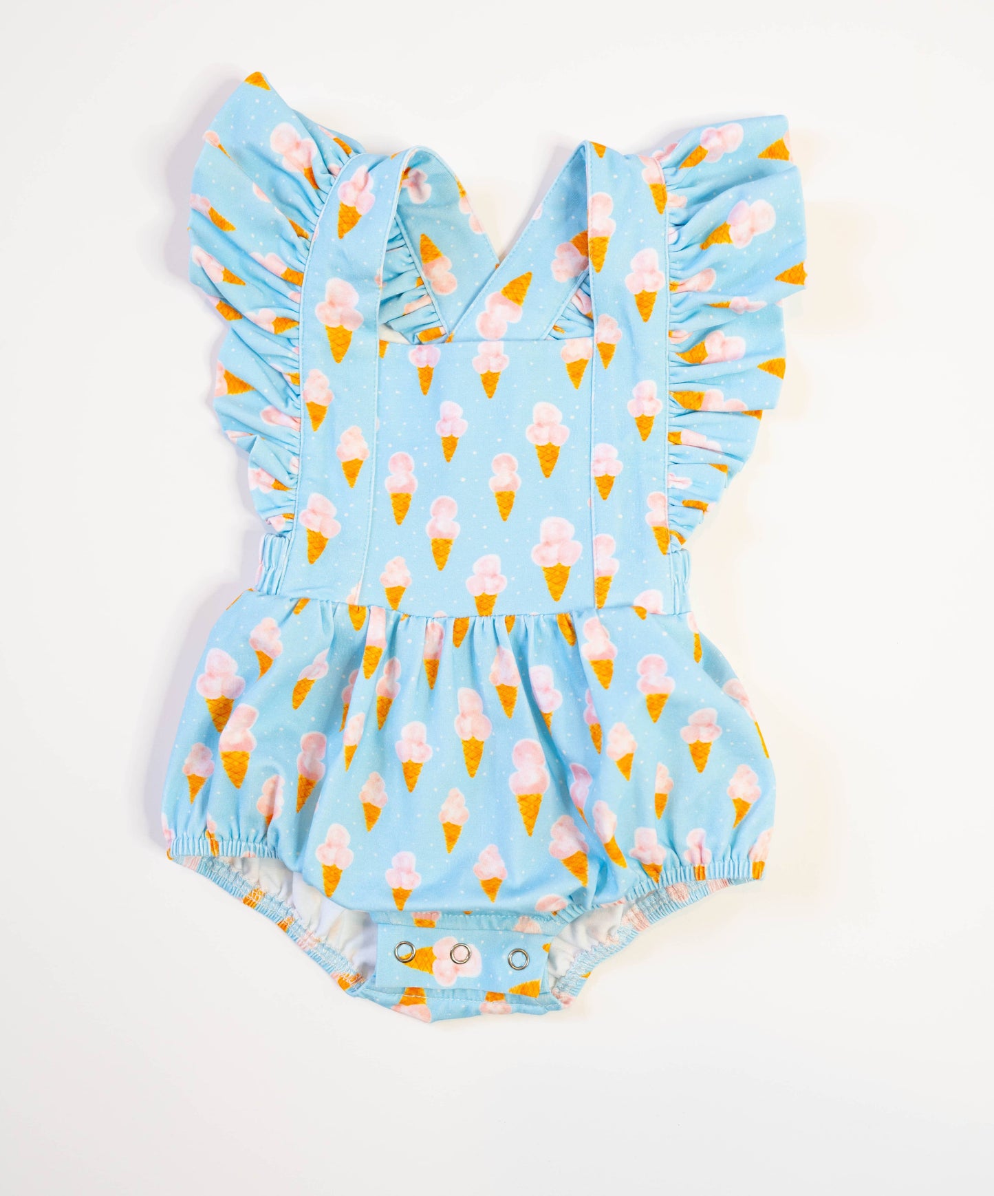 Emmy Romper in Ice Cream Dreams Baby Bubble