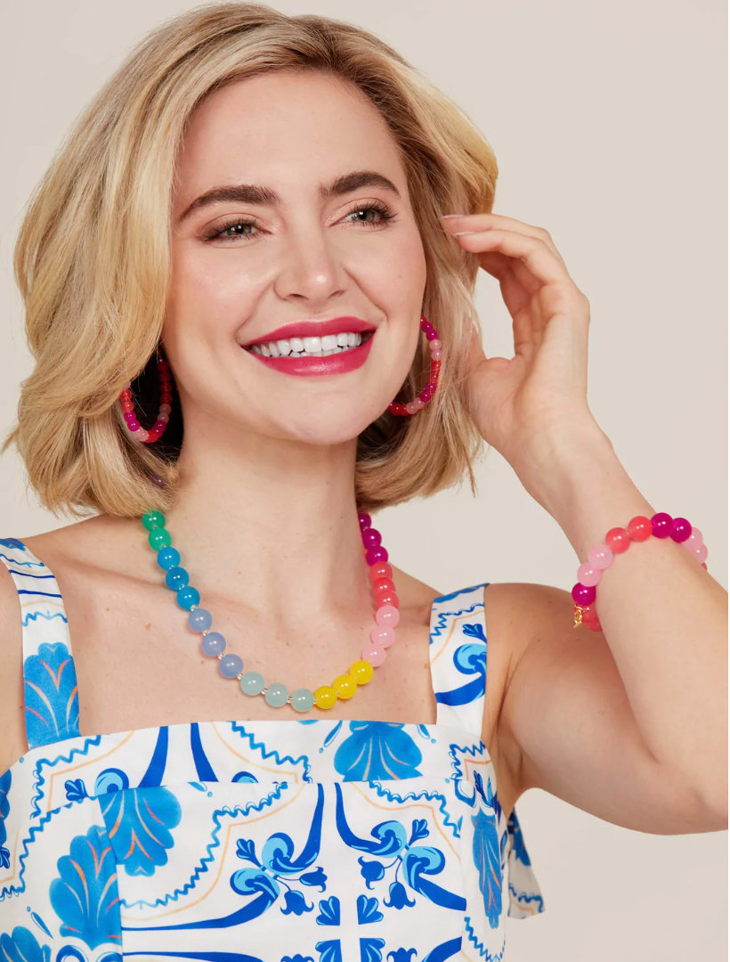 Happy Multicolor Glass Bead Necklace