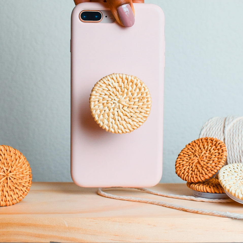 Rattan Phone Grips