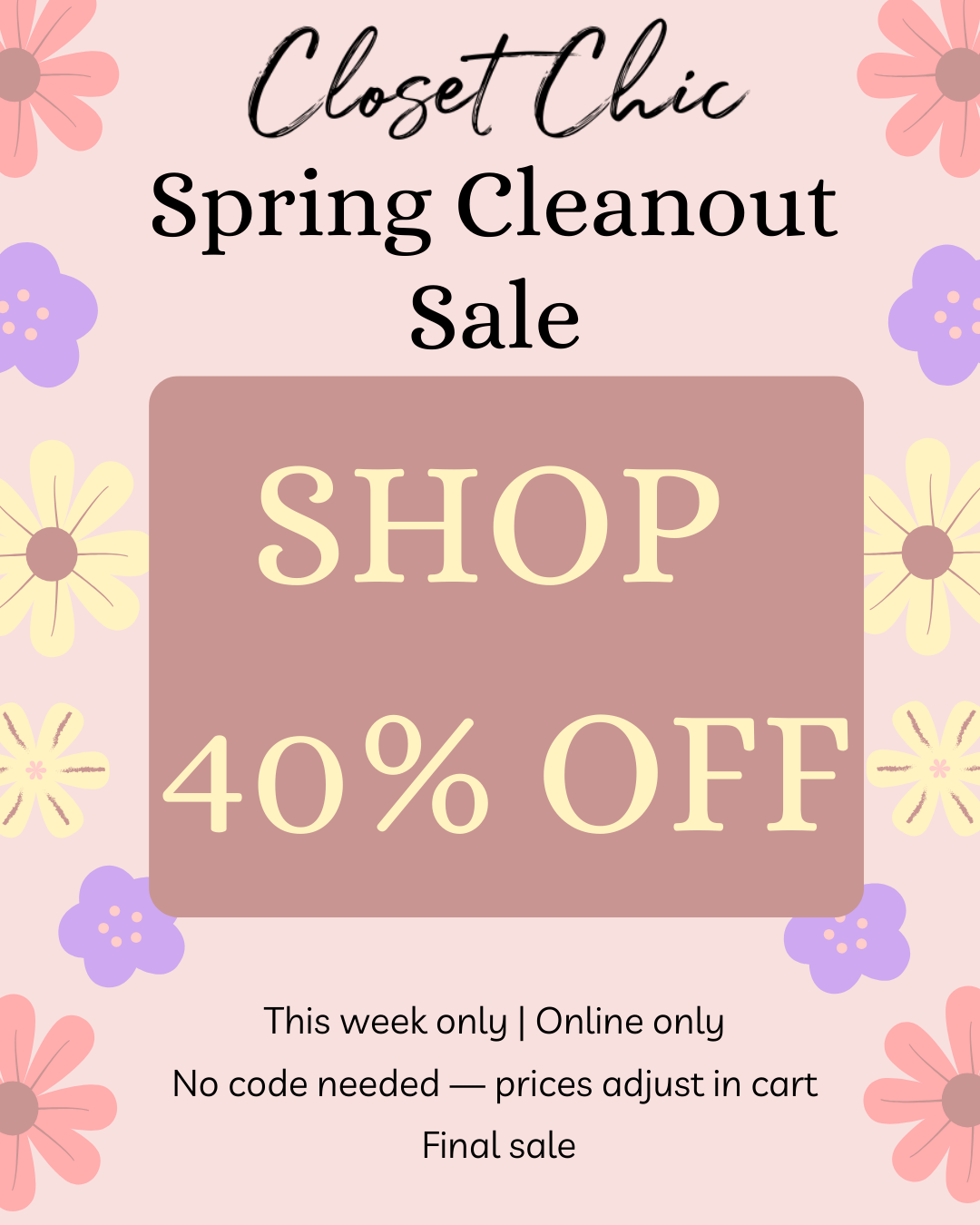 Spring Cleanout 40% Off
