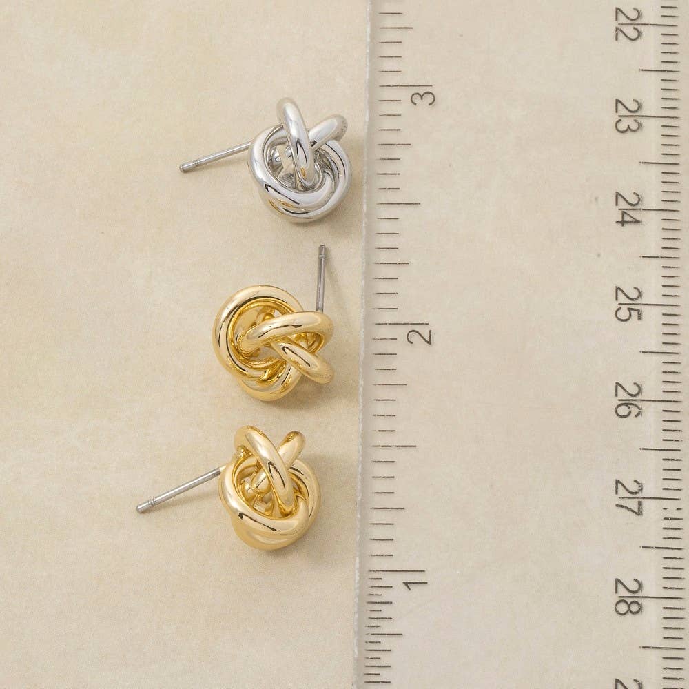 Gold Dipped Knotted Stud Earrings