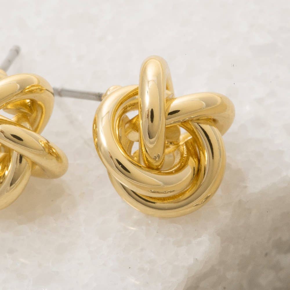 Gold Dipped Knotted Stud Earrings
