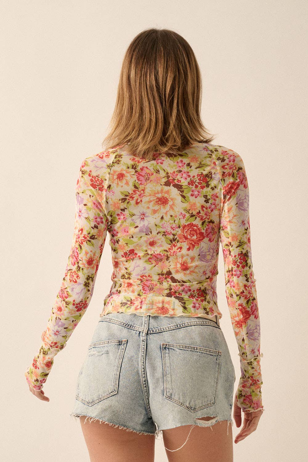 Tricia Floral Mesh Top