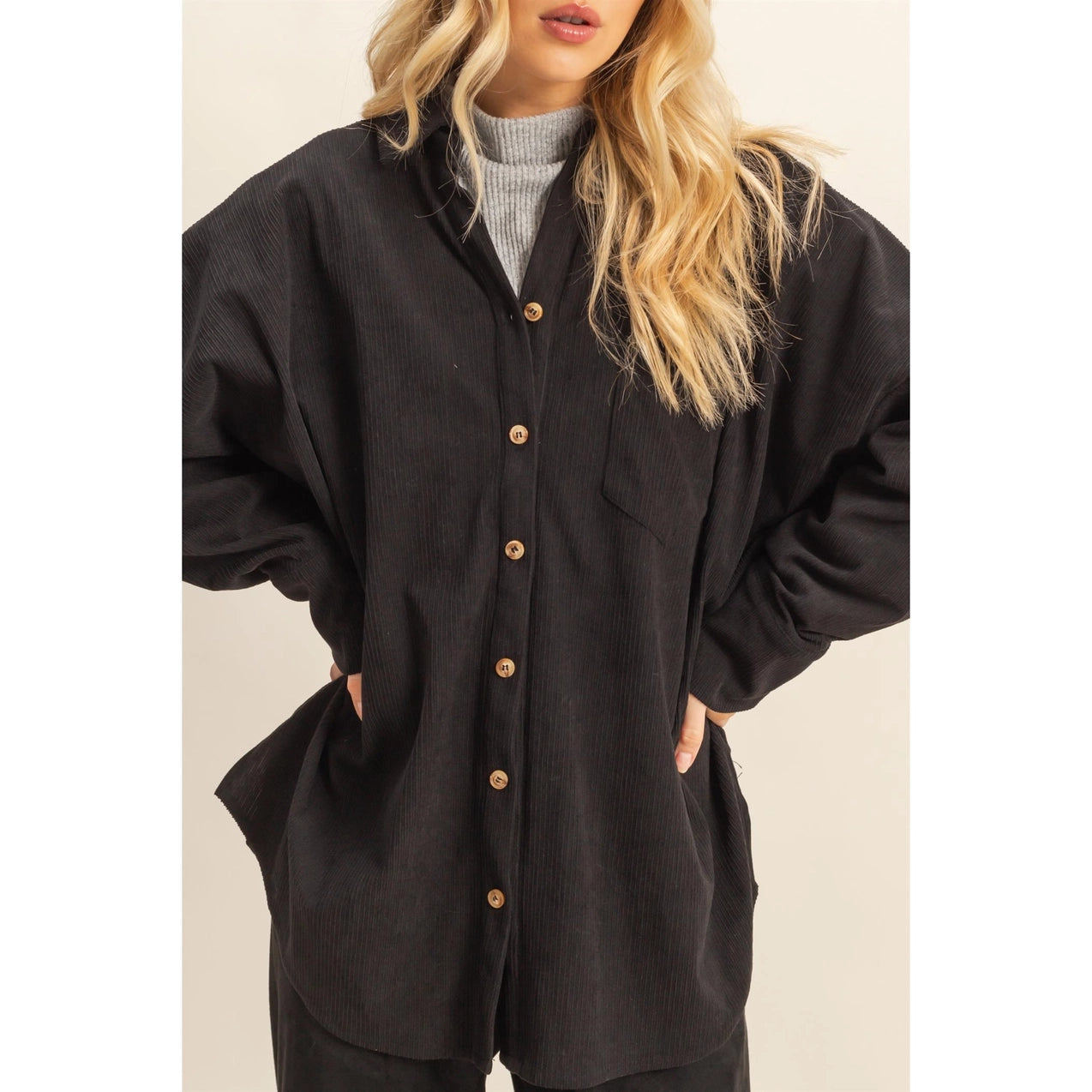 Overslept Corduroy Shacket