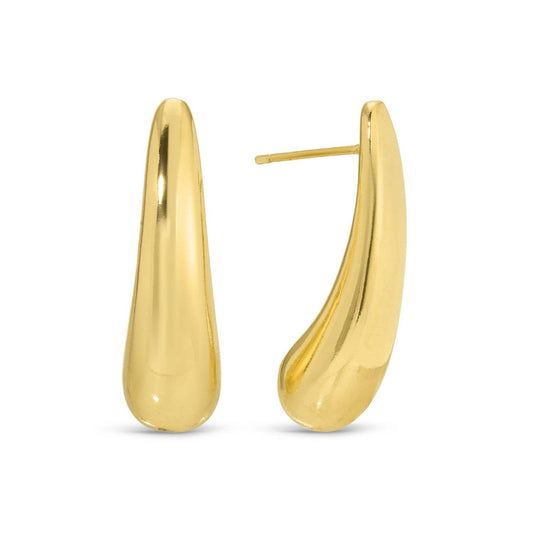 Long Contemporary Teardrop Studs
