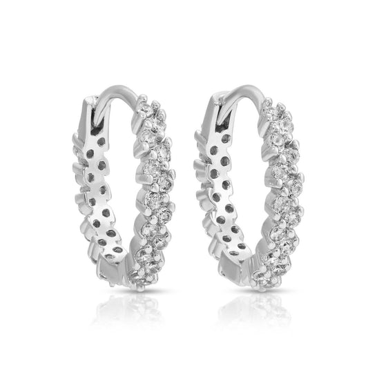 Detailed Pavé Huggies