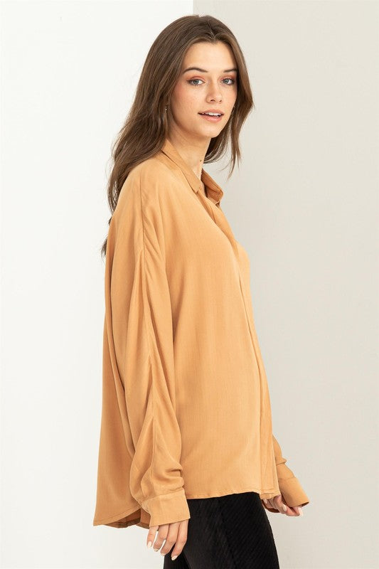 Camel Always Chic & Simple Oversized Shirt