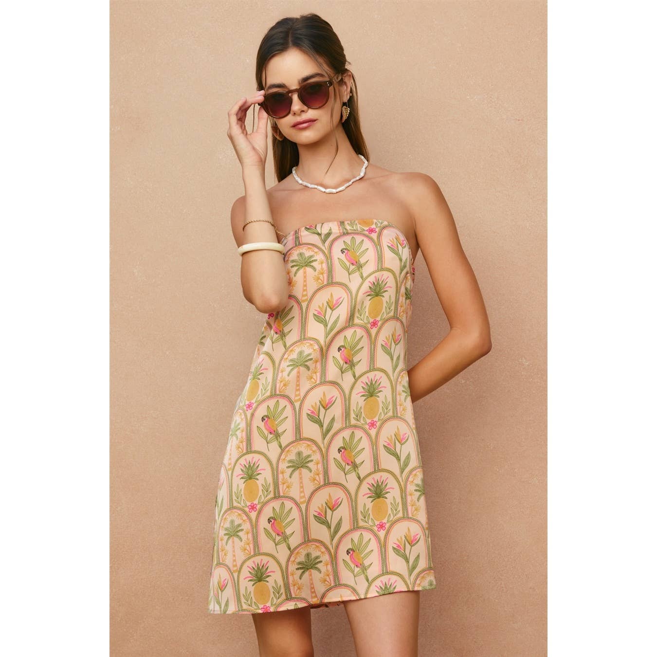 Hear That Strapless Back Detail Mini Dress