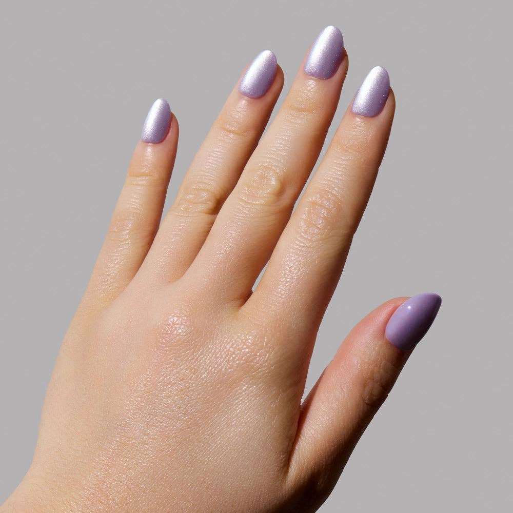 Glamnetic Mermaid's Tail Press-On Nails | Short Oval Purple Iridiscent