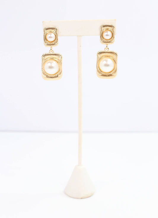 Giovonnie Pearl Drop Earring Gold