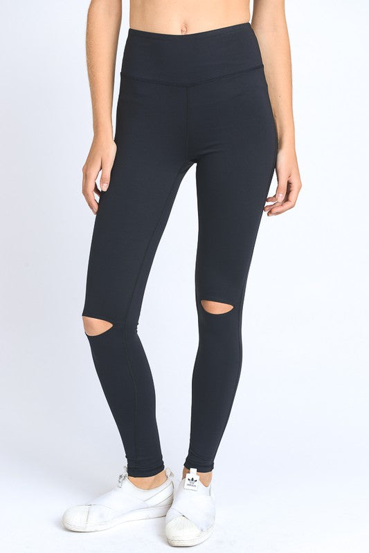 Knee Cut Out High Waisted Leggings