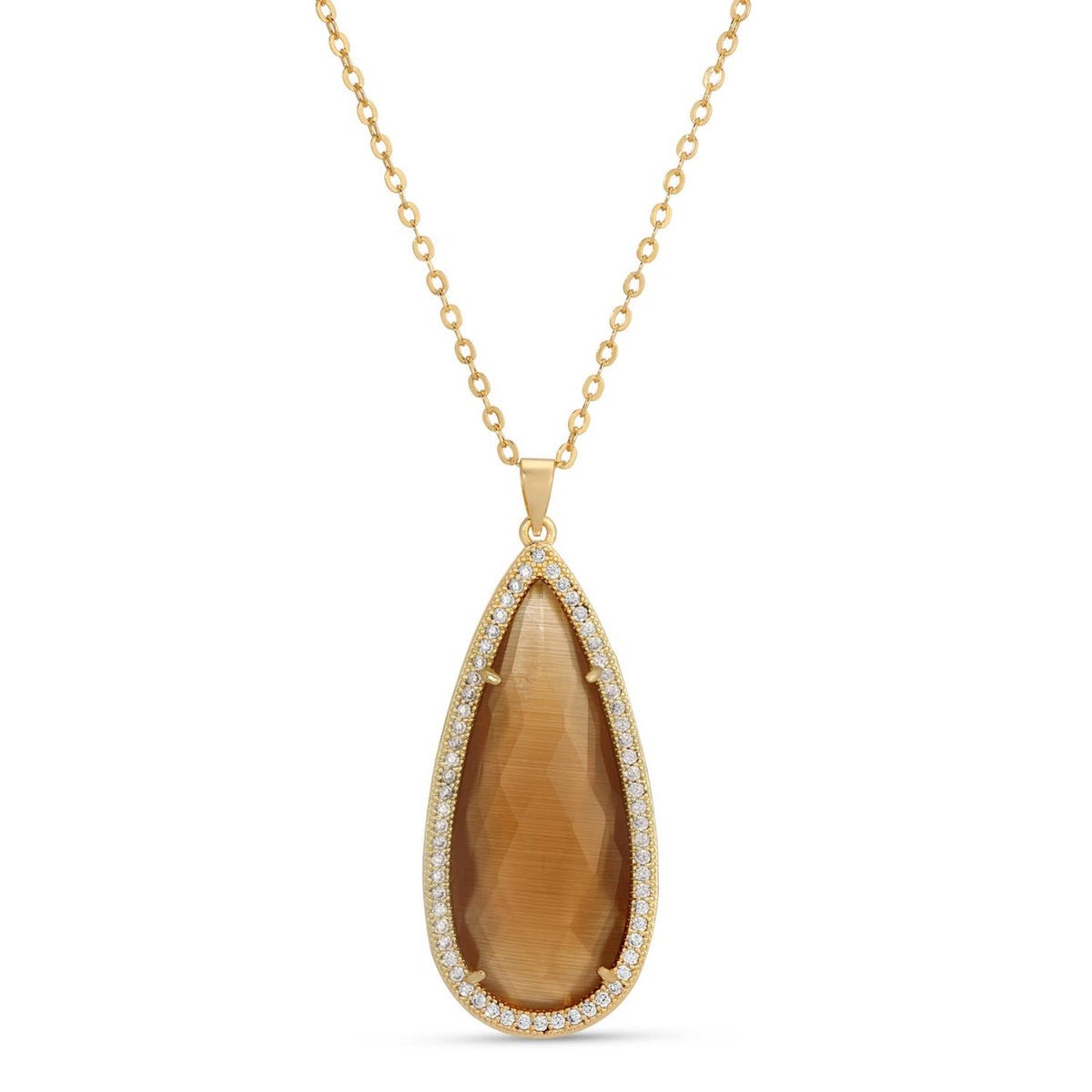 Spice Shimmer Stone Pendant Necklace
