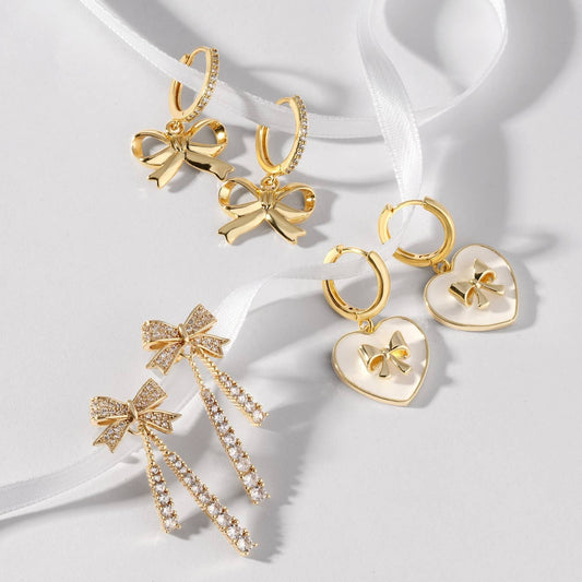 Hello Beautiful Long Bow Earrings