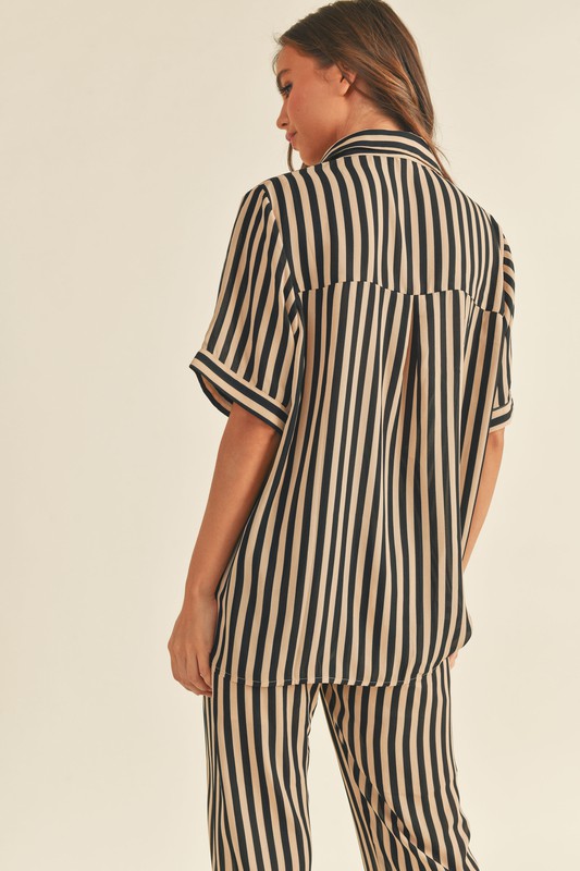 Toffee Nut Stripe Blouse