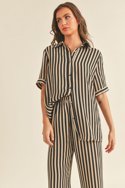 Toffee Nut Stripe Blouse