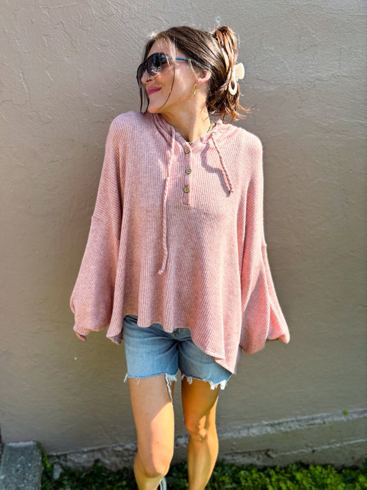 Oversized Waffle Knit Tunic Sweater
