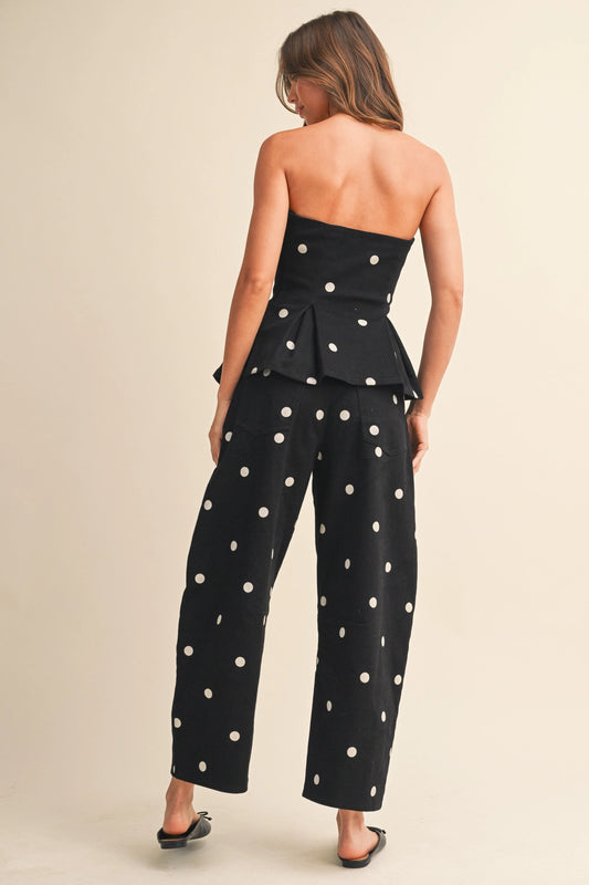 Polka Dot Barrel Pants