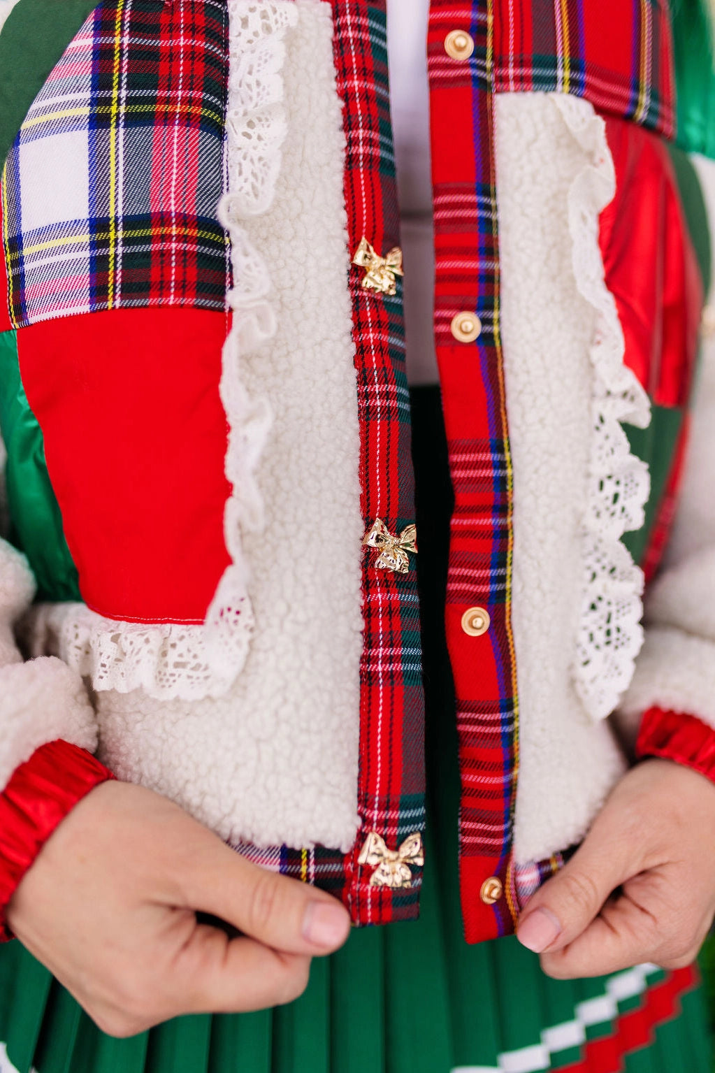 Tartan Plaid Patchwork Sherpa Jacket