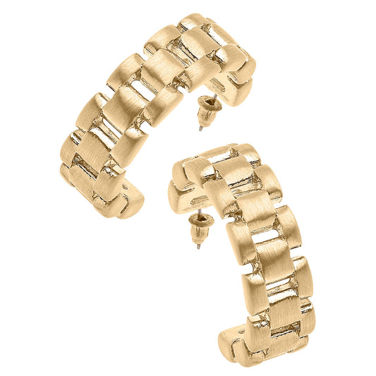 Gold Carter Watchband Chunky Hoops