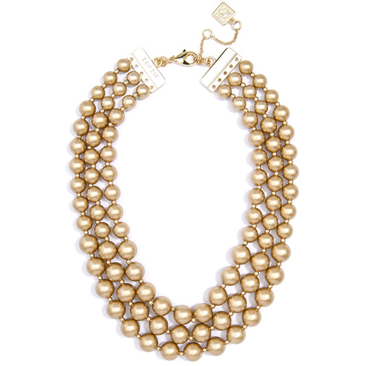 Matte Gold Chunky Beaded Necklace