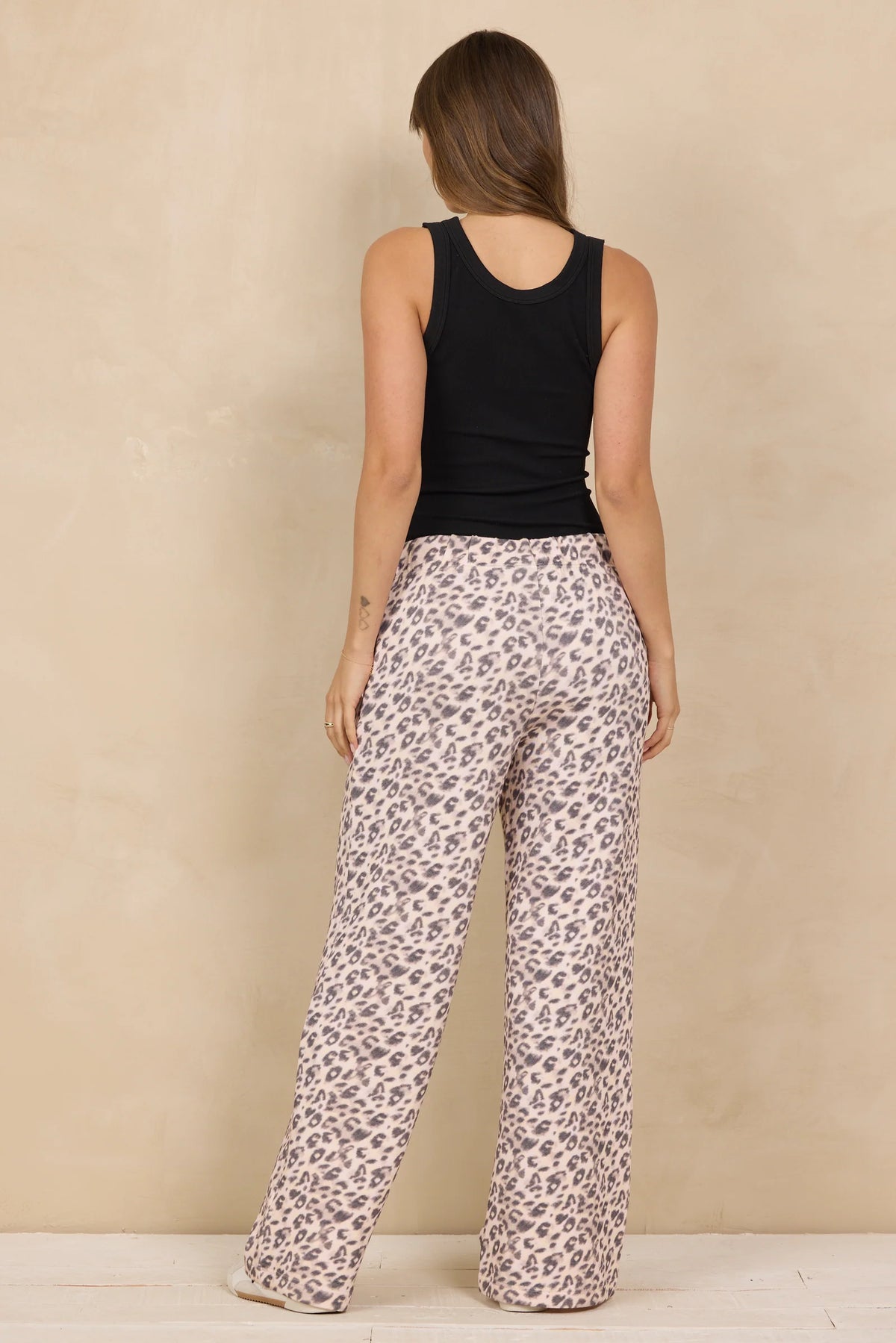 Leopard Wide Leg Cloud Fleece Pant