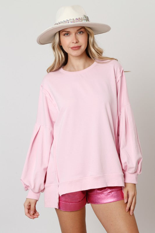 It's A Girl Thing Oversized Sweatshirt Light Pink