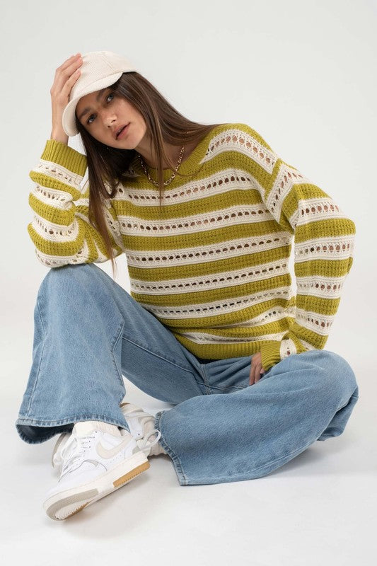 Kiwi Striped Knit Sweter