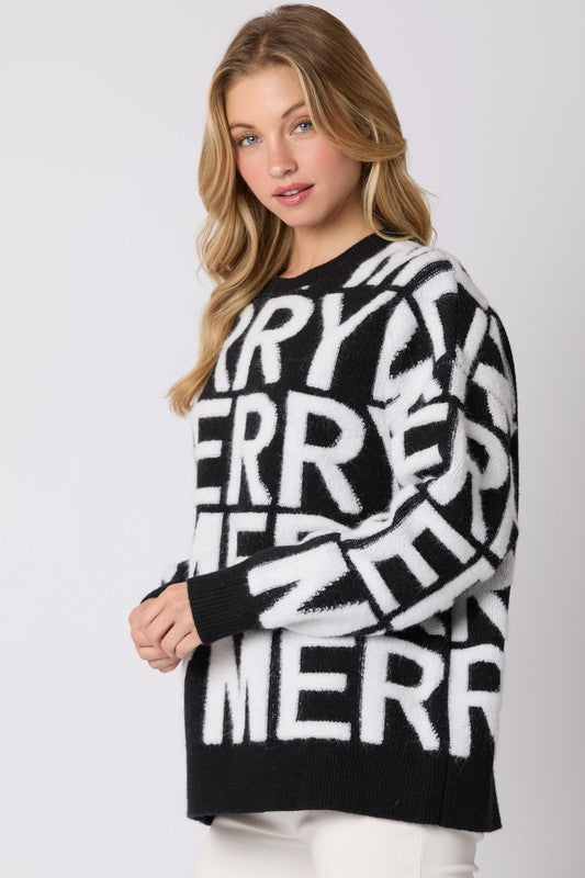 Black & White MERRY Sweater